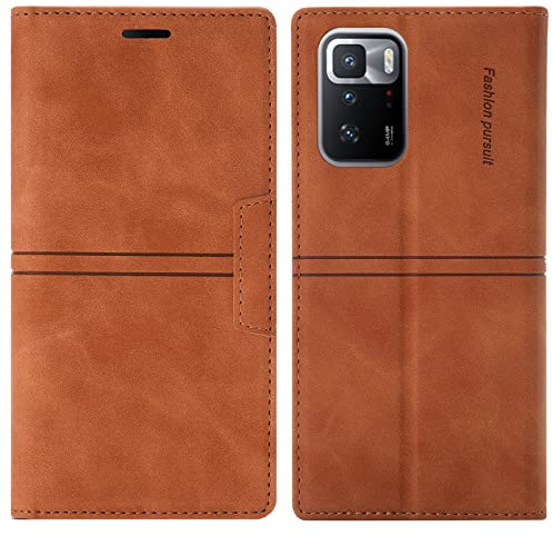 OKZone Kompatibel mit Xiaomi Poco F3/Redmi K40 5G/Redmi K40 Pro 5G/Mi 11i / Mi 11X / Mi 11X Pro 5G Hülle, Handyhülle Wallet PU Leder Magnet Klappbar Schutzhülle Handytasche Flip Case Cover (Braun)