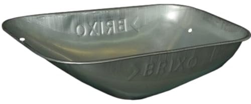 Briconess.com Vasca zincata di Ricambio per carriola con Bordi arrotondati 80 Litri Brixo