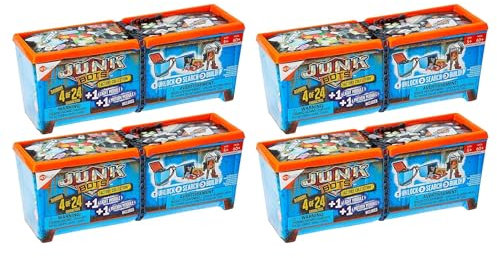 Toptoys2u Bargain Bundles Hexbug Junkbots - Industrial Dumpster With 4 Unique Characters to Assemble in Each Box - Pack of 4 Large Dumpsters