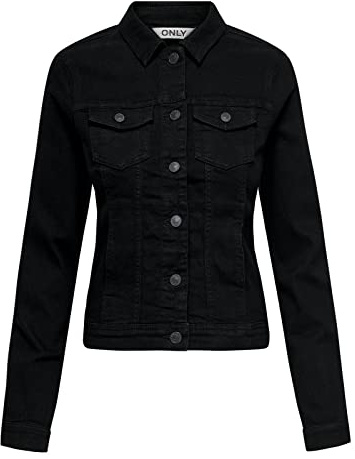 ONLY Damen Jeansjacke ONLWonder Life Übergangsjacke mit Knopfleiste 15243147 Black XXL