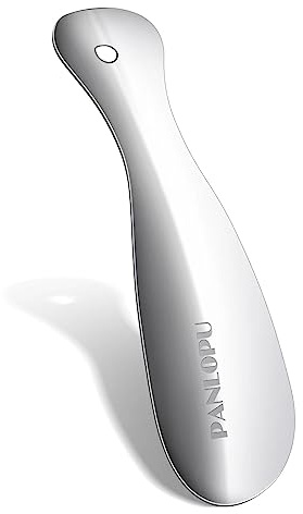 PANLOPU Metal Shoe Horn 7.5Inch Portable Quality Stainless Steeln Shoe Horn Fashion Travel (Silvery)