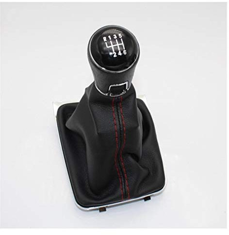 Schaltknauf Schalthebel Für VW Für Golf 7 Für MK7 Für GTD Für GTI Für Variante 2013-2018 Auto-Styling 6-Gang Schalthebel Schaltknauf Lederstiefel Rote Linie