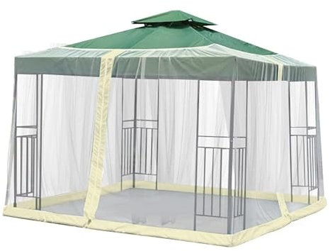 Katutude Patio Parapluie Moustiquaire, Moustiquaire pour Parasol de Jardin avec entrée zippée Parapluie de terrasse Moustiquaire Table Screen Parasol en Maille pour Parasol de Gazebo