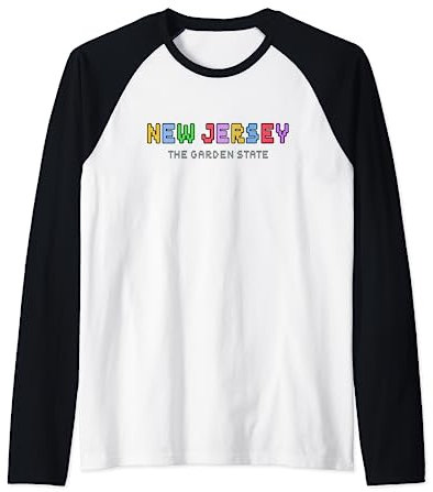 NEW JERSEY - Retro Gaming / Pixelated Design - Classic Raglan