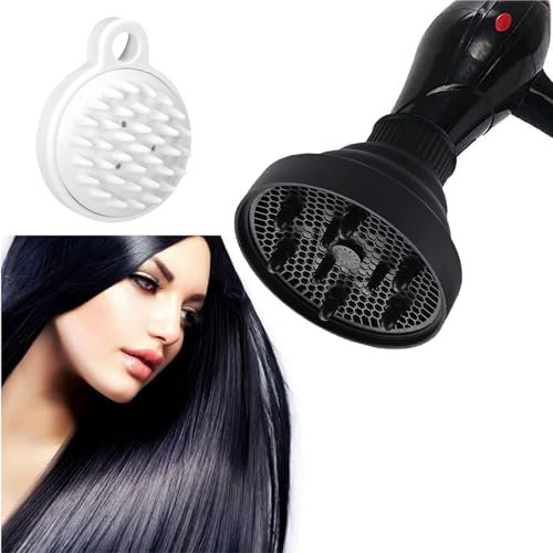 Diffuseur Sèche Cheveux Universel, Silicone Pliable Cheveux Sèche-cheveux Diffuseur, Couverture Universelle Pour SèChe-Cheveux, Outil Coiffure Pour Salon Coiffure Pour SèChe-Cheveux (Noir)