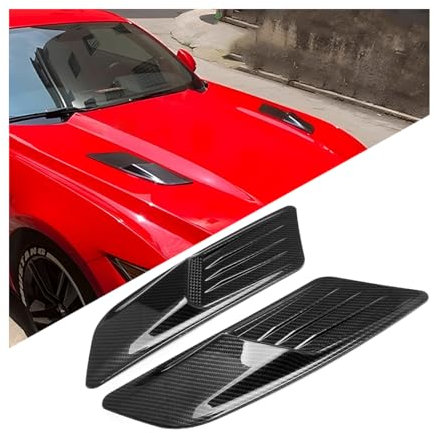 JNNJ 2 Stück Auto Lufteinlass, Universal Fender Abdeckhauben, Turbo Motorhaube Entlüftungshaube, Dekoration Zubehör (Karbon)