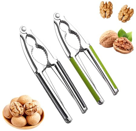 Zehan Zitong 2 cascanueces de acero inoxidable, para nueces, avellana, nueces y mariscos