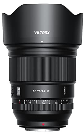COMETX AF 75/1.2XF Pro Camera Prime Objektiv für Portraitfotografie APS-C Autofokus F1.2 Weitöffnung 75mm Brennweite Austausch für Fujifilm X-Mount Kameras X-T30 II/X-T4/ X-T3/
