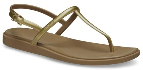 Crocs Women's Miami Thong Sandal, Sepia Metallic, 11