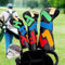 Set di 3 coperture per mazze da golf in legno, 1FH DR FW UT per driver Fairway Hybrid con chiusura elastica n. Tag, in pelle sintetica nera, testo multicolore