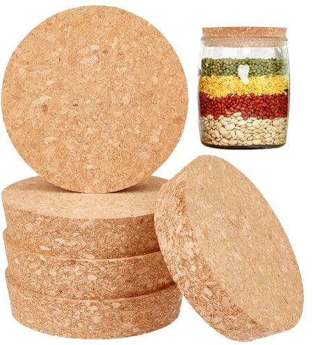 OLYCRAFT Lot de 5 grands bouchons en liège coniques en liège - 8,5 à 9,1 cm - Pour cuisine, mariage, conserve - 2 cm d'épaisseur