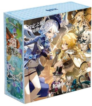 MayDee Genshin Game Sammler Geschenk Box DIY Character Stand Anime Glückspackung, Genshin Badge Postkarten Poster Lesezeichen Für Fan-Sammlerstücke