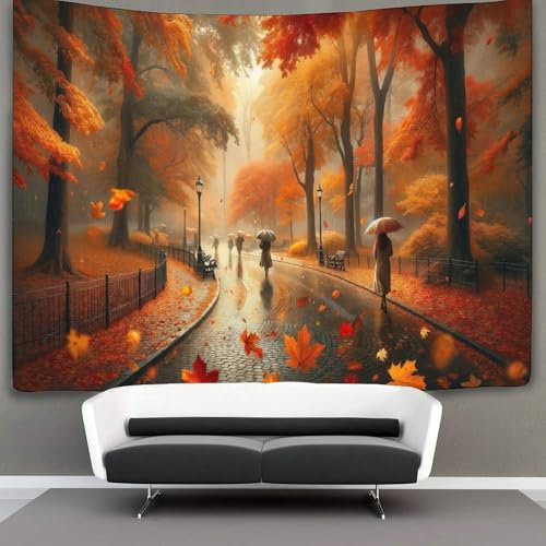 ZBOLI 130cmx150cm Wandteppich Leichter Nieselregen im Herbst Wandteppiche 3D-Druck Wandteppich Wandbehang Heimdekoration Wandteppich Wandbehang
