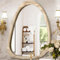 Lzuso Miroir Mural irrégulier Miroir asymétrique 16 x12 Miroir à Cadre en Bois Naturel Unique Art Plastique Petit Miroir Salle de Bains Chambre Salon entrée décoration Miroir Mural Moderne