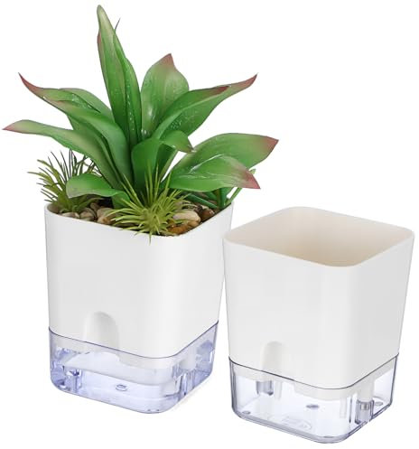 KITANDOVE 2pièces Pots Autonomes Arrosage pour Plantes Intérieur Jardinières à Double Et Maison