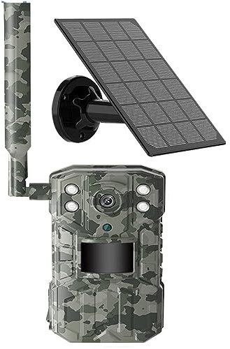 RKYRRKI Wildlife Camera HD Trail Trap Camera With WiFi Solar Panel Powered Hunting Camera Night Vision Game Wildlife Cameras