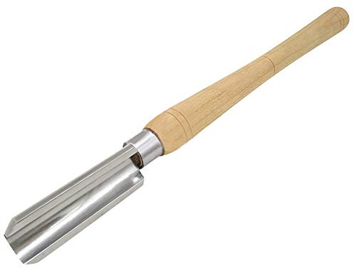 Hochgeschwindigkeitsstahl-Schruppmeißel zum Drechseln mit Holzgriff, ideal für Holzbastler, Heimwerker und Tischler, halbrunde Klinge, 120 x 50 mm