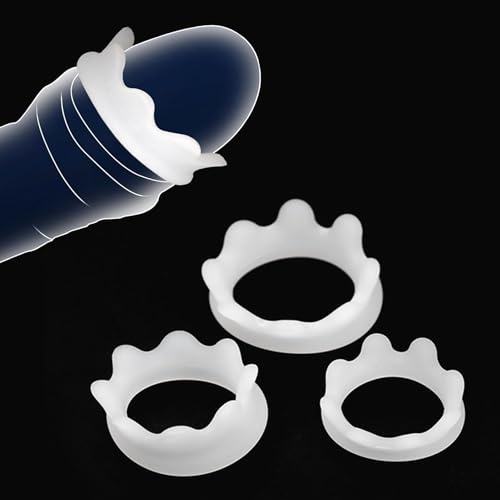 Yasexx 3 StüCk Eichelring Set Elastischer Hahn Ring Vorhaut Eichel ZurüCkhaltung Fixierter Penisring Privatschmuck MäNnliche VerzöGerte Ejakulation Sextoy