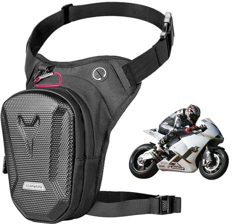 YYTECH Beintasche Motorrad, Beintasche für Herren und Damen, wasserdichte Hartschalen Beintasche, Motorrad Hüfttasche, Motorrad oberschenkeltasche mit verstellbaren für Laufen, Radfahren, Motorrad