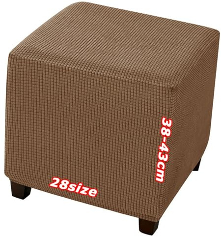 Hockerbezug Quadratisch 60x60 40x40 35x35 100x100 Ottoman Cover Footstool Covers, Samt Jacquard Bezug, Elastischer Boden Waschbar, Maßgeschneiderte Hockerabdeckung für Fußhocker(1967,55 x 55 cm 22 x 2
