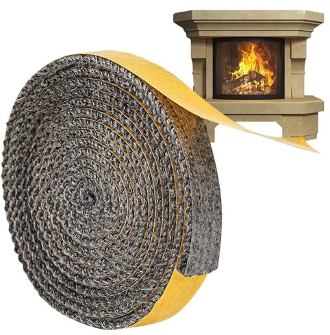 Adhésif Du Joint De Poêle - Bande De Remplacement Ignifuge, Ligne De Joint De Porte De Poêle À Bois | Corde À Joint En Verre Thermique, Cordon De Fixation À La Chaleur, Ruban Isolant De Cheminée Pour