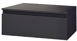 Liberoshopping Mobile bagno sospeso con cassetto soft closing in legno nobilitato– design moderno per lavabo da appoggio NILYA (Grafite Opaco, 100 cm)