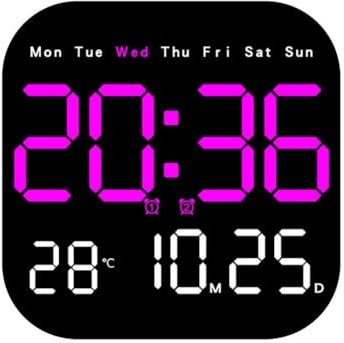 Sefdrert Digital Wall Clocks Temperature Date Week Dispaly Clock 12/24H Wall-Mounted LED Alarm Clock Remote D