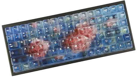 YMDK 122 Tasten Frosted Clear Rose Sorrow Starry Sky Theme Keycaps PC Cherry Profile PC Shine Through Keycaps for 61/64/68/75/84/87 MX Mechanical Keyboard