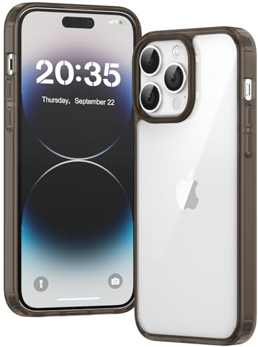 Voyahülle Clear Case for iPhone 14 Pro, Ultra Thin, Shockproof TPU Cover, Anti-Yellowing, Crystal Clear, Phone Case for Apple iPhone 14 Pro - black
