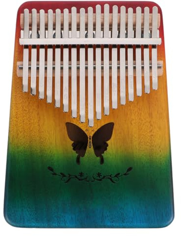 TOPBATHY Kalimba Daumenklavier Tasten Buntes Daumen piano mit Schmetterlingsmotiv Kleines Musikinstrument für Anfänger Leicht Tragbar für Musikliebhaber und Geschenk