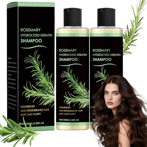 2 Stück Rosmarin Shampoo, Herbal Essence Shampoo gegen Haarausfall für Frauen und Männer, Natürliches Rosemary Hydrolyzed Keratin Shampoos, Hair Growth, Verdickendes und Stärkendes
