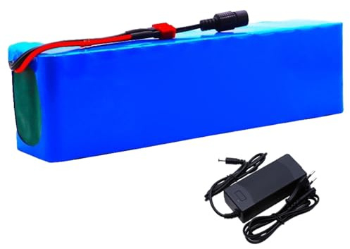 Batería De Litio De 48V Y 30Ah para Bicicletas De Equilibrio, Bicicletas Eléctricas Y Scooters con Cargador, Paquete De Batería De Iones De Litio 13S3P Resistente Al Agua XT60+DC