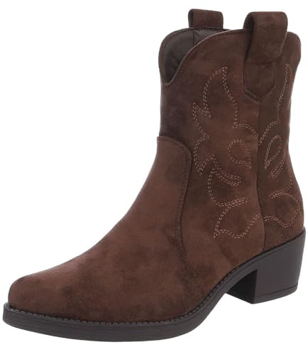 Ital Design Damen Stiefeletten mit Reißverschluss und Blockabsatz, spitze Form