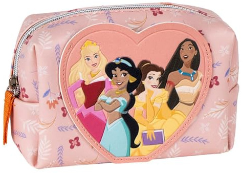 Disney Princesses Trousse Scolaire Fille – Grande Trousse Zippée avec Belle, Jasmine, Aurore et Pocahontas – Trousse à Crayons Grande Capacité pour École, Fournitures, Maquillage et Accessoires