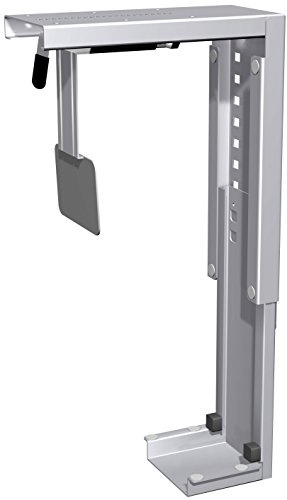Gera Möbel 4, C Fuß Flex CPU-Halter, Tischzubehör, Metall, Silber, 22 x 12.2 x 53.2 cm