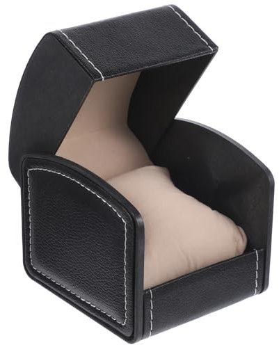 NICERIO Uhrenbox, PU Leder Armband Box Geschenkbox Schmuckschatulle mit Kissen, ideal für Weihnachten Neujahr Geburtstagsgeschenk (Schwarz)