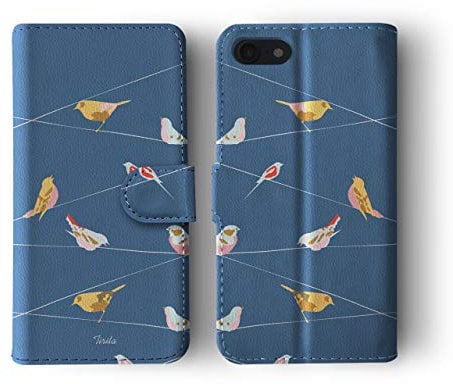 Tirita Flip Wallet Case Compatible with iPhone 7/8 / SE 2020 / SE 2022 Cover PU Leather Animals Print Cute Fashion Birds