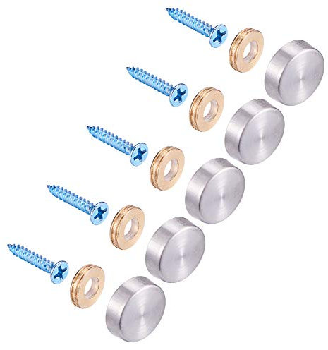Increwey Dekorative Spiegelschrauben, Schraubendeckel, Abdeckungen (zylindrisch), Set von 20
