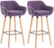 CLP 2er Set Barhocker Grant I Thekenhocker Mit Stoff-Bezug I Buchenholz-Gestell, Farbe:lila