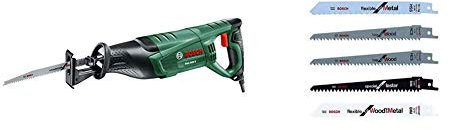 Bosch 06033A6000 PSA 900-E Sega a Gattuccio, 900 W + Set 5 Lame Varie Applicazioni per KEO