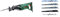 Bosch 06033A6000 PSA 900-E Sega a Gattuccio, 900 W + Set 5 Lame Varie Applicazioni per KEO