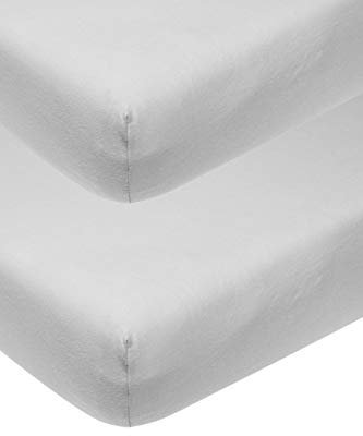 Meyco 563205 Jersey Spannbettlaken, Wiege Baby Bett 100% Baumwolle 40x80/90cm Hellgrau, 2er Pack