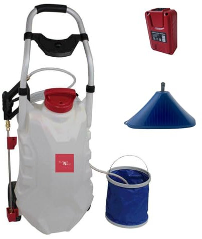 Pro Sprayer 4 : Pulvérisateur électrique 30L avec rinçage intégré - Portée 13m - 1 Batterie - 3 Buses de pulvérisation, Blanc
