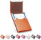 Visitenkartenhalter, Luxus Mikrofaser Leder Visitenkartenetui, Metall Kartenhalter Tasche, Slim Namenskartenhalter, Visitenkartenhalter Geldbörse für Damen & Herren mit Magnetverschluss (Orange)