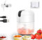 Akku Mini Zerkleinerer Praktisch,250ml Mini Knoblauchhacker Elektrisch Zwiebelschneider mit 3 Scharfen Klingen Gemüse,Obst,Fleisch,Babynahrung,Tiernahrung etc. mit (USB-Aufladung) (Weiß)