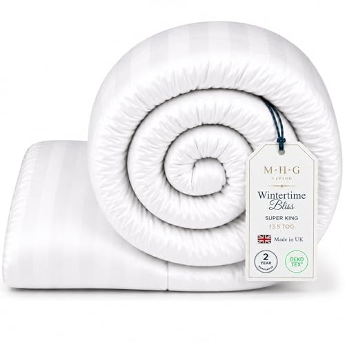 MHG Living 13.5 Tog Winter Microfibre Duvet – Super King (260x220cm) – Extra Warm Hollowfibre Quilt for Cold Weather – Hypoallergenic, Breathable & Machine Washable Bedding