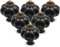 Cjueiom 25 Pack Ceramic Door Knobs Black Drawer Knobs, Pumpkin Ceramic Knobs Vintage Cupboard Knobs with Mounting Screws, Antique Wardrobe Pull Handles Kitchen Cabinet Knobs for Dresser