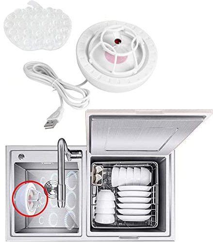 Ultrasonic Mini Dishwasher - USB Portable Sink Dish Washing Machine for Kitchen, Multifunctional Household Appliance (Red)