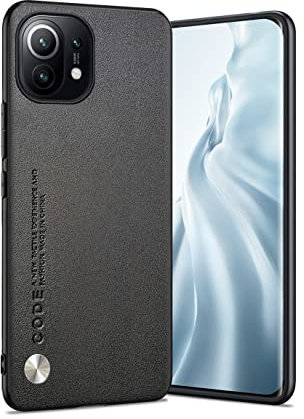 Puxssul für Xiaomi Mi 11 5G Hülle, weiche TPU Kunstleder Hülle,Extrem leichte Ultraleichte Kameraschutz Lederhülle für Xiaomi Mi 11 5G (Schwarz)