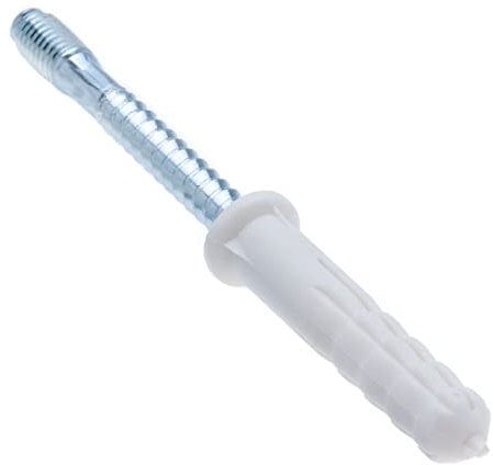 M8x80mm Stockschrauben mit Schlüsselfläche, Zwei Gewinde Dübelgewinde und Metrisches, Wandschraube, Rod Schraube, Einschlagbolzen mit Nylon-Dübel, Verzinkter Gewindestange Verschluss (10 Stück)